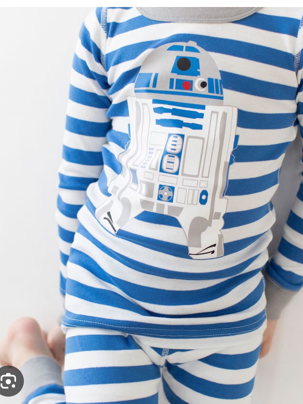 Hanna Andersson Blue & White Striped R2-D2 Star Wars Pajama Set
